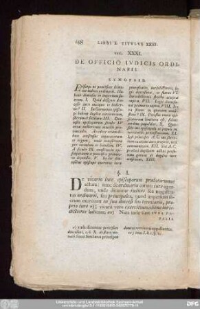 Tit. XXXI. De Officio Iudicis Ordinarii.