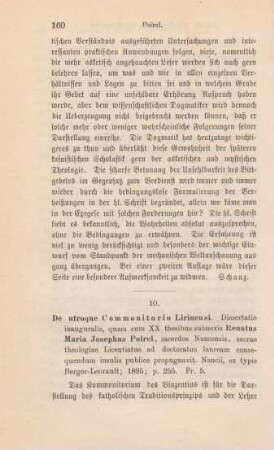 160-162 [Rezension] Poirel, René-Marie-Joseph, De utroque commonitorio Lirinensi