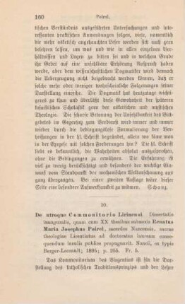 160-162 [Rezension] Poirel, René-Marie-Joseph, De utroque commonitorio Lirinensi