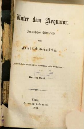 Unter dem Aequator : javanisches Sittenbild, 3. Band