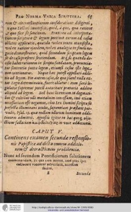 CAPUT V. [Examen Secundae Respons. Papisticae.]