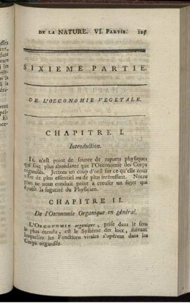Sixieme Partie. De L' Oeconomie Vegetale.