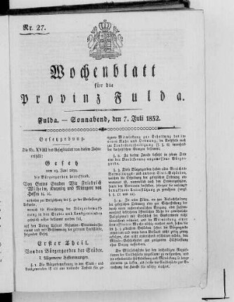 Nr. 27, Ausgabe vom 7. Juli 1832