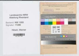 Entnazifizierung Werner Hirsch, geb. 22.06.1912 (Lehrer)