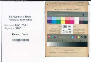 Entnazifizierung Franz Basten , geb. 06.09.1907 (Verkaeufer)