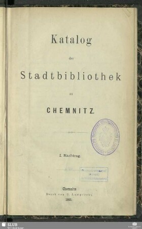 1. Nachtr.: I. Nachtrag