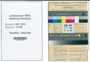 Entnazifizierung Johannes Wuerfels , geb. 20.12.1907 (Schlosser)