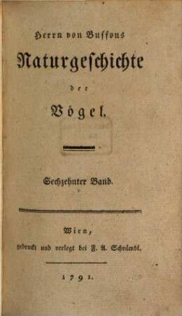 Herrn von Buffons Naturgeschichte der Vögel, 16