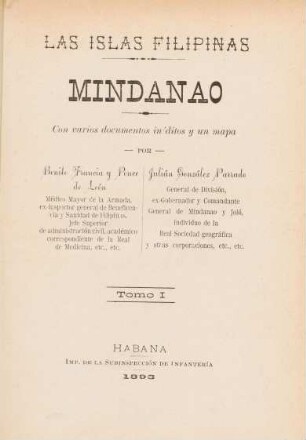 T. 1: Las islas Filipinas: Mindanao