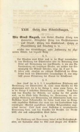 XXIII. Gesetz über Eidesleistungen