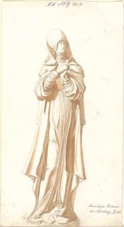 Walther, Conradin; Deutschland; Italien; Reisezeichnungen - Marienstatue in der Galerie zu Nürnberg (Ansicht)