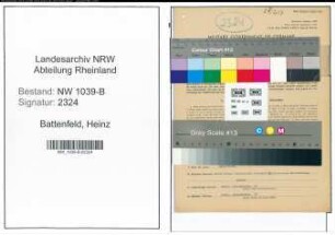 Entnazifizierung Heinz Battenfeld , geb. 21.09.1920 (Monteur)