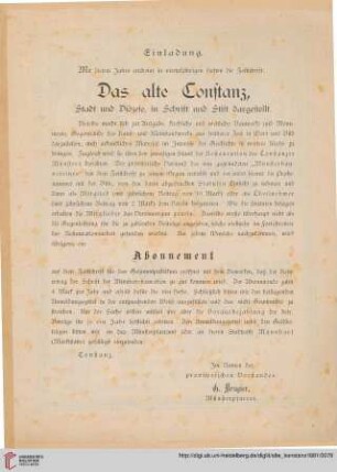 Einladung zum Abonnement