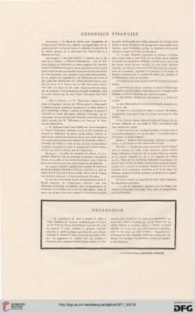Chronique étrangère