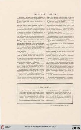 Chronique étrangère