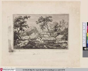 [Die Wassermühle am Wasserfall; Le moulin sous la chute d'eau; The Watermill near the Waterfall]