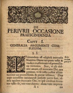 Exercitatio iur. de periurii occasione praescindenda, von Verhütung des Meineyds