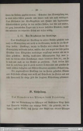 IV. Abtheilung. Das Vermehren der Pflanzen durch Veredelung