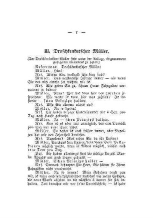 III. Droschkenkutscher Müller
