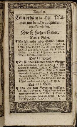 Register. Concordantæ der Psalmen mit den Heuptstücken des Catechismi.