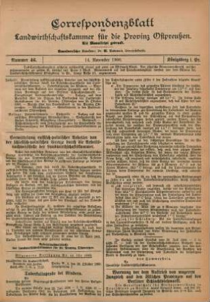 Nummer 46. 14. November 1900.