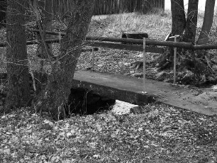 Steg über den Schwarzbach (Brücke); Grebenhain, Schwarzbach (hinter Mühlweg 12)