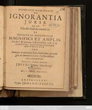 Disputatio Inauguralis De Ignorantia Iuris