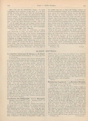 433-436 Kleine Kritiken