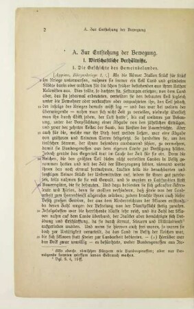 A. Zur Entstehung der Bewegung