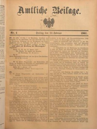 4: Beilage vom Freitag, 22. Februar 1907