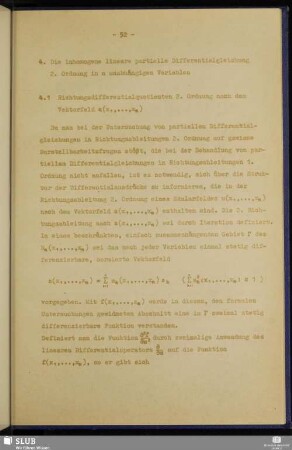 4. Die inhomogene lineare partielle Differentialgleichung 2. Ordnung in n unabhängigen Variablen