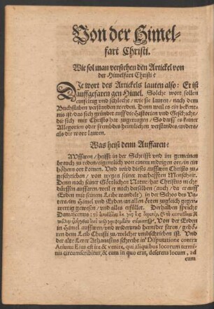 Von der Himelfart Christi.