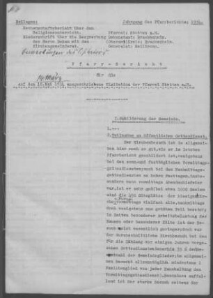 Stetten/Heuchelberg: Pfarrbericht 1934