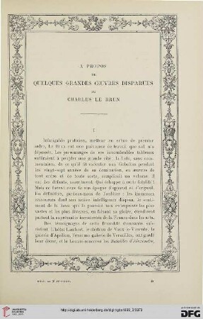 3. Pér. 22.1899: À propos de quelques grandes œuvres disparues de Charles le Brun