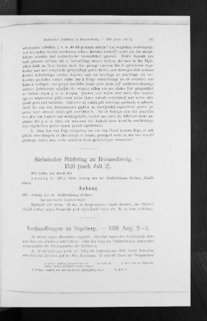 Verhandlungen zu Segeberg. - 1526 Aug. 2 - 5.