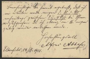 Brief an B. Schott's Söhne : 14.11.1901