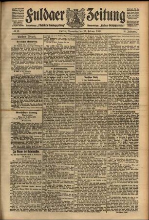 Erste Ausgabe vom Donnerstag, den 18. Februar 1909.