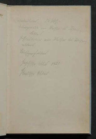 [Vorsatz]: [Handschriftliche Notizen]