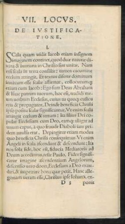 VII. Locus. De Iustificatione.