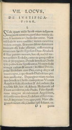 VII. Locus. De Iustificatione.