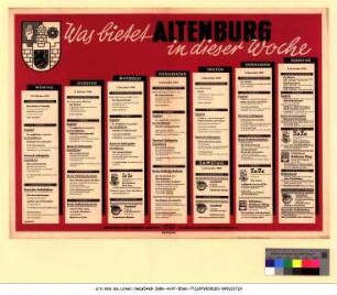 Originaltitel: Was bietet Altenburg in dieser Woche 30. Oktober bis 5. November 1950
