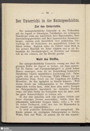 Der Unterricht in der Naturgeschichte : Unterricht in der Naturgeschichte