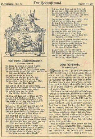 Gedicht "Missionars Weihnachtsabend"