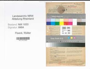 Entnazifizierung Walter Floeck , geb. 07.03.1908 (Polizeibeamter)