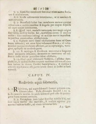 Caput IV. De Redivivis aquâ submersis