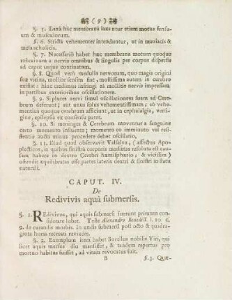 Caput IV. De Redivivis aquâ submersis
