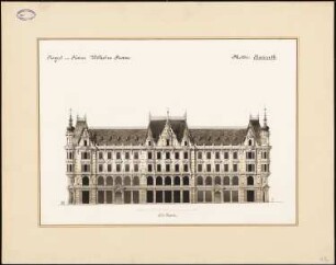 Bebauung der Kaiser-Wilhelm-Straße, Berlin: Ansicht Südfassade
