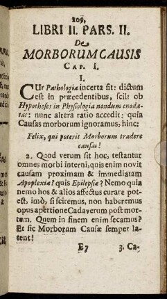 Pars. II. De Morborum Causis.