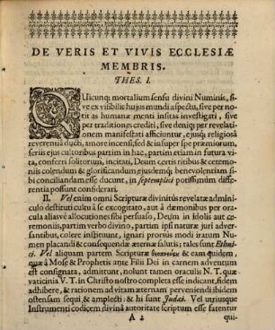 Exercitatio theologica de veris ac vivis ecclesiae membris