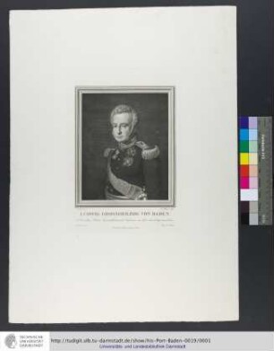 Ludwig Grossherzog von Baden / Zoll pinx.t ; F. Lignon sculp.t